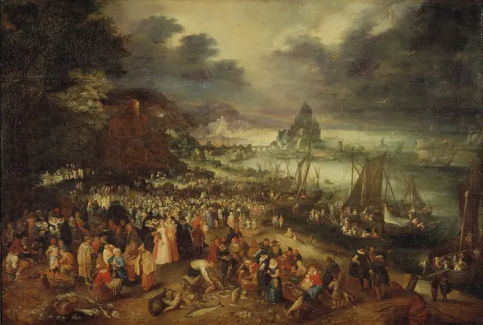 Framed Print : Christ Preaching from the Boat, 1606. Creator: Jan Brueghel the Elder Framed Print : Christ Preaching from the Boat, 1606. Creator: Jan Brueghel the Elder