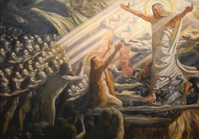 Framed Print : Christ in the Realm of the Dead, 1891-1894. Creator: Joakim Skovgaard Framed Print : Christ in the Realm of the Dead, 1891-1894. Creator: Joakim Skovgaard
