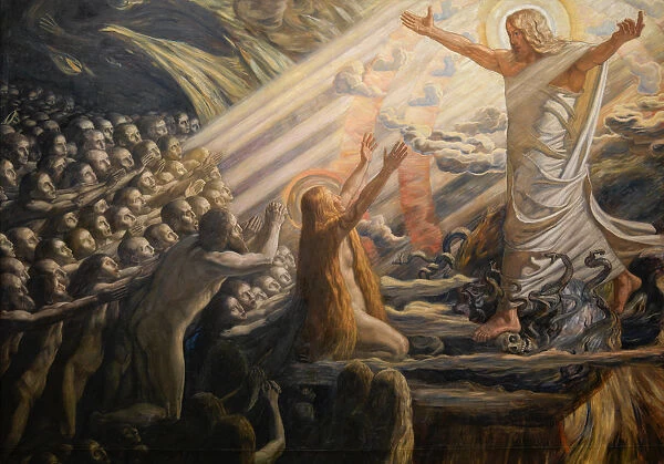 Christ in the Realm of the Dead, 1892-1894. Artist: Skovgaard, Joakim (1856-1933)
