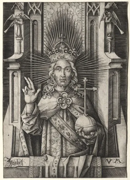 Framed Print : Christ the Redeemer (Salvator Mundi), c. 1490-1500. Creator: Israhel van Meckenem (German, c Framed Print : Christ the Redeemer (Salvator Mundi), c. 1490-1500. Creator: Israhel van Meckenem (German, c