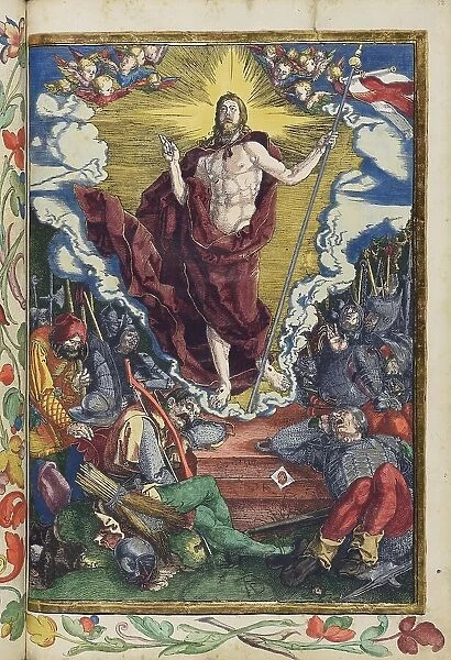 Christ rises from the dead. From the Great Passion (Passio domini nostri Jesu), 1511. Creator: Dürer, Albrecht (1471-1528)