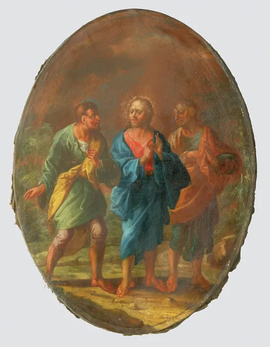 Framed Print : Christ on the Road to Emmaus, 18th century. Creator: Unknown Framed Print : Christ on the Road to Emmaus, 18th century. Creator: Unknown