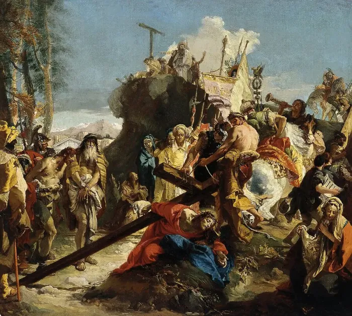 Framed Print : Christ on the route to Calvary, unknown date, (c1730). Creators: Workshop of Giovanni Battista Tiepolo, Giovanni Battista Tiepolo Framed Print : Christ on the route to Calvary, unknown date, (c1730). Creators: Workshop of Giovanni Battista Tiepolo, Giovanni Battista Tiepolo