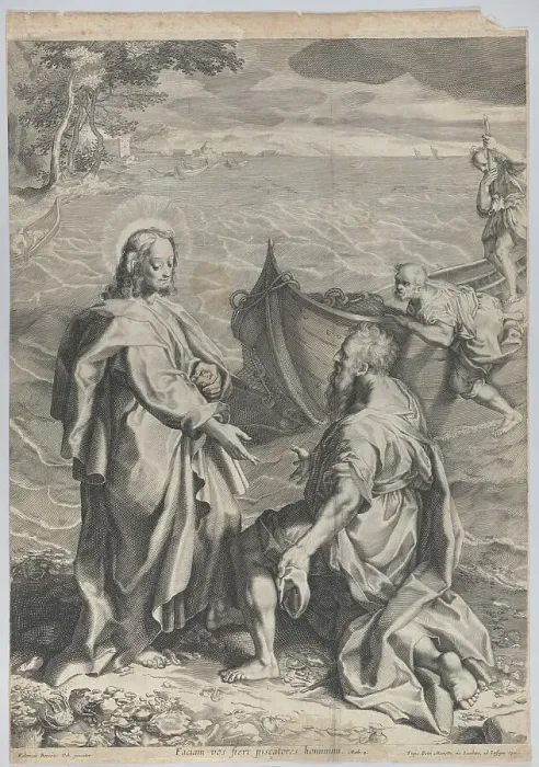 Framed Print : Christ and Saint Peter, 1743-63. Creator: Anon Framed Print : Christ and Saint Peter, 1743-63. Creator: Anon