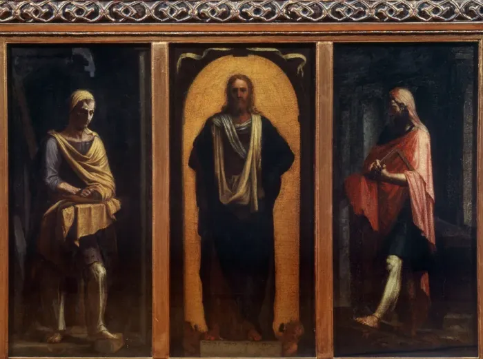 Framed Print : Christ with two Saints Framed Print : Christ with two Saints