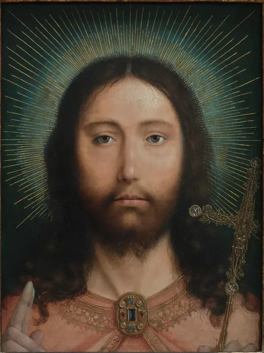 Framed Print : Christ as Salvator Mundi, 1505. Creator: Massys, Quentin (1466-1530) Framed Print : Christ as Salvator Mundi, 1505. Creator: Massys, Quentin (1466-1530)