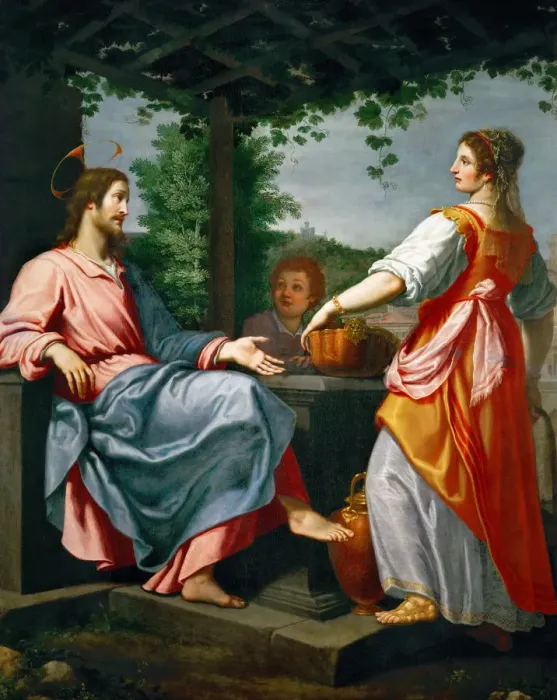 Framed Print : Christ and the Samaritan Woman Framed Print : Christ and the Samaritan Woman