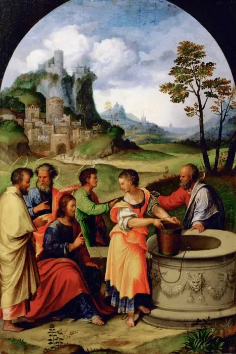 Framed Print : Christ and the Samaritan Woman Framed Print : Christ and the Samaritan Woman
