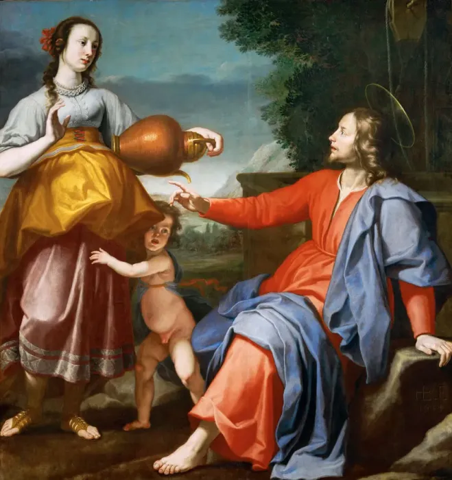 Framed Print : Christ and the Samaritan Woman Framed Print : Christ and the Samaritan Woman
