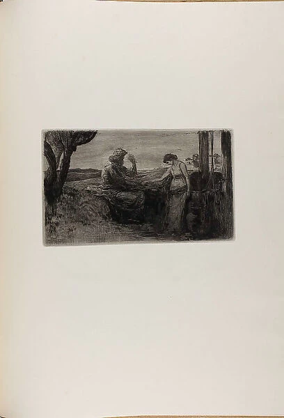 Christ and the Samaritan Woman, from A Life, 1884. Creator: Max Klinger
