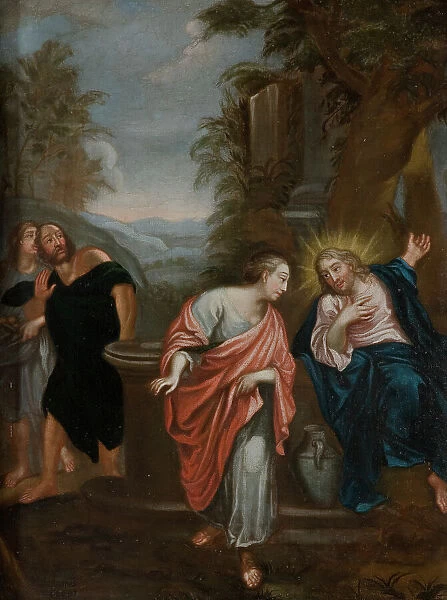 Christ and the Samaritan woman, unknown date. Creator: Anon