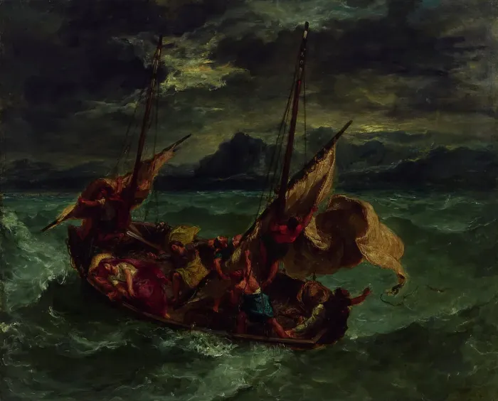 Framed Print : Christ on the Sea of Galilee, 1854. Creator: Eugene Delacroix Framed Print : Christ on the Sea of Galilee, 1854. Creator: Eugene Delacroix
