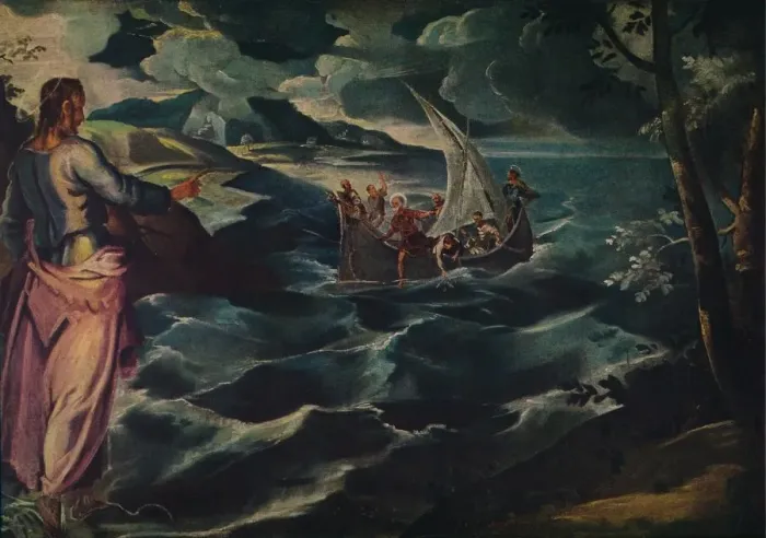 Framed Print : Christ at the Sea of Galilee, c1575-1580 Artist: Jacopo Tintoretto Framed Print : Christ at the Sea of Galilee, c1575-1580 Artist: Jacopo Tintoretto