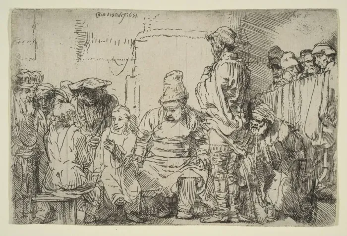 Framed Print : Christ Seated Disputing with the Doctors, 1654. Creator: Rembrandt Harmensz van Rijn Framed Print : Christ Seated Disputing with the Doctors, 1654. Creator: Rembrandt Harmensz van Rijn