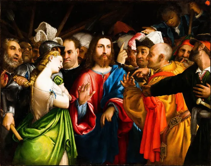 Framed Print : Christ and the sinner, 1548-1549. Creator: Lotto, Lorenzo (1480-1556) Framed Print : Christ and the sinner, 1548-1549. Creator: Lotto, Lorenzo (1480-1556)