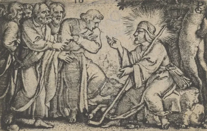Framed Print : Christ Speaking to the Disciples, from The Story of Christ, 1534-35. Creator: Georg Pencz Framed Print : Christ Speaking to the Disciples, from The Story of Christ, 1534-35. Creator: Georg Pencz