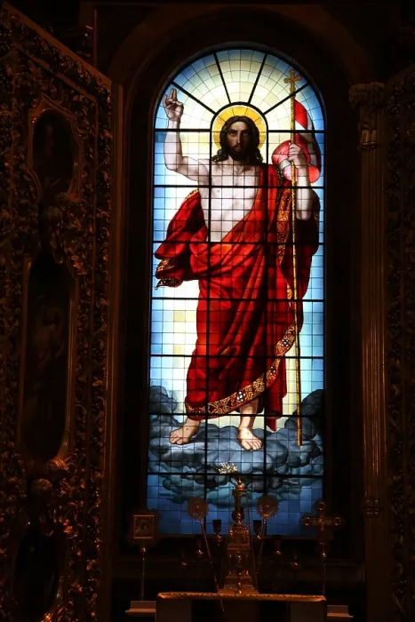 Framed Print : Christ, stained glass, St Isaacs Cathedral, St Petersburg, Russia, 2011. Artist: Sheldon Marshall Framed Print : Christ, stained glass, St Isaacs Cathedral, St Petersburg, Russia, 2011. Artist: Sheldon Marshall