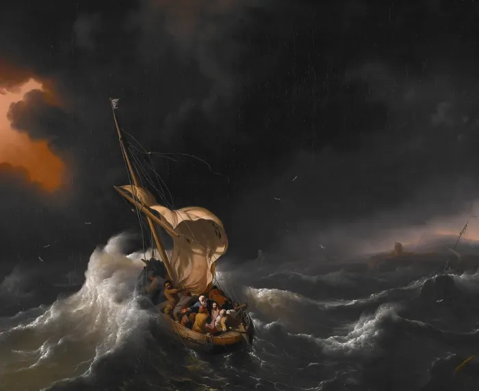 Framed Print : Christ in the Storm on the Sea of Galilee, 1695. Creator: Ludolf Backhuysen I Framed Print : Christ in the Storm on the Sea of Galilee, 1695. Creator: Ludolf Backhuysen I