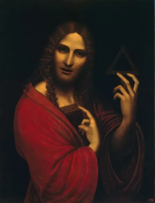Framed Print : Christ with the Symbol of the Trinity, First Half of 16th cen. Artist: Giampietrino (1 Half of 16th cen. ) Framed Print : Christ with the Symbol of the Trinity, First Half of 16th cen. Artist: Giampietrino (1 Half of 16th cen. )