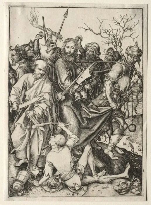Framed Print : Christ Taken Captive. Creator: Martin Schongauer (German, c. 1450-1491) Framed Print : Christ Taken Captive. Creator: Martin Schongauer (German, c. 1450-1491)