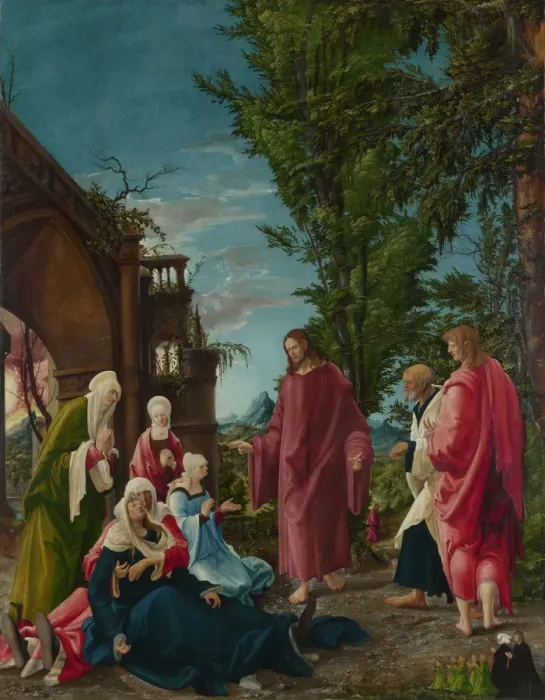 Framed Print : Christ taking Leave of his Mother, c. 1520. Artist: Altdorfer, Albrecht (c. 1480-1538) Framed Print : Christ taking Leave of his Mother, c. 1520. Artist: Altdorfer, Albrecht (c. 1480-1538)