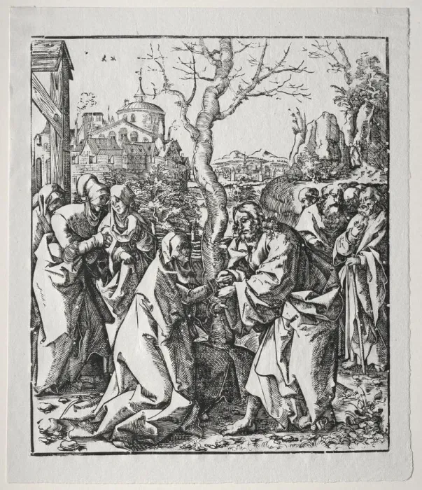 Framed Print : Christ Taking Leave of his Mother. Creator: Wolf Traut (German, c. 1486-1520) Framed Print : Christ Taking Leave of his Mother. Creator: Wolf Traut (German, c. 1486-1520)
