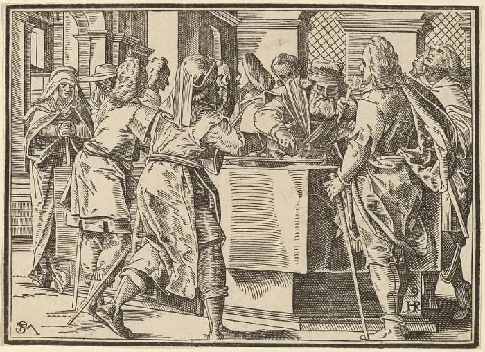 Framed Print : Christ Tells His Disciples of the Last Judgment, published 1630. Creator: Christoph Maurer Framed Print : Christ Tells His Disciples of the Last Judgment, published 1630. Creator: Christoph Maurer