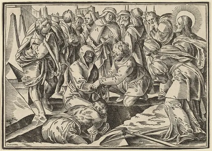 Framed Print : Christ Tells His Disciples of the Last Judgment, published 1630. Creator: Christoph Maurer Framed Print : Christ Tells His Disciples of the Last Judgment, published 1630. Creator: Christoph Maurer