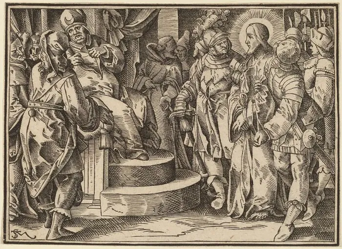 Framed Print : Christ Tells His Disciples of the Last Judgment, published 1630. Creator: Christoph Maurer Framed Print : Christ Tells His Disciples of the Last Judgment, published 1630. Creator: Christoph Maurer