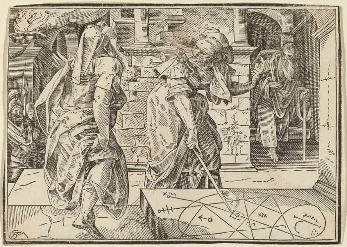 Framed Print : Christ Tells His Disciples of the Last Judgment, published 1630. Creator: Christoph Maurer Framed Print : Christ Tells His Disciples of the Last Judgment, published 1630. Creator: Christoph Maurer