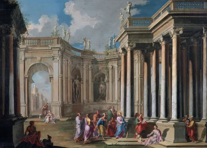 Framed Print : Christ at the Temple, 17th Century. Creator: Giovanni Ghisolfi Framed Print : Christ at the Temple, 17th Century. Creator: Giovanni Ghisolfi
