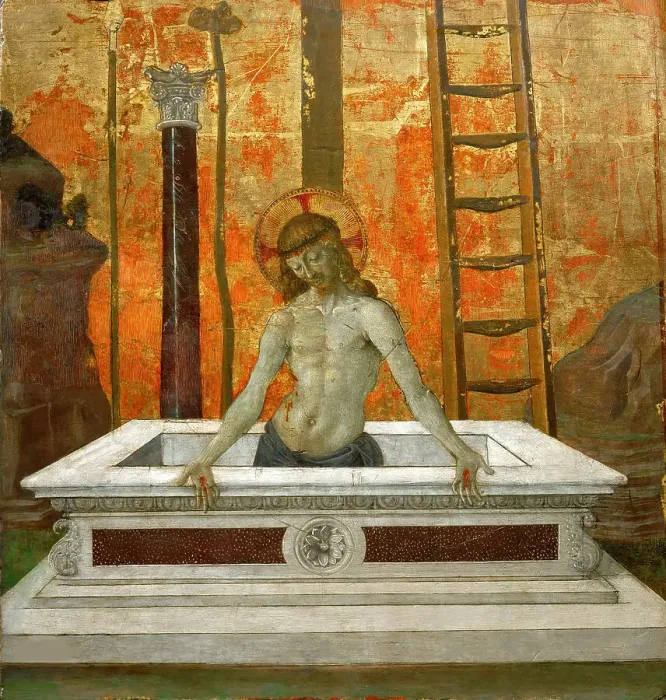 Framed Print : Christ in the Tomb, Third Quarter of 15th century. Creator: Perugino (ca. 1450-1523) Framed Print : Christ in the Tomb, Third Quarter of 15th century. Creator: Perugino (ca. 1450-1523)