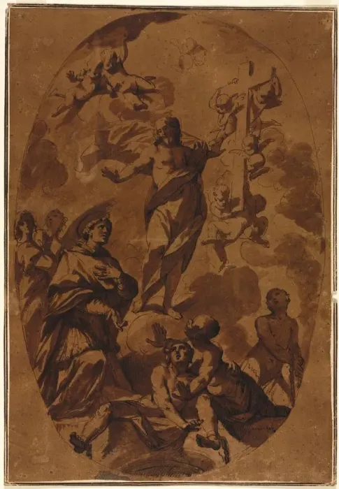 Framed Print : Christ Triumphant Appearing to an Interceding Saint, 1600s. Creator: Unknown Framed Print : Christ Triumphant Appearing to an Interceding Saint, 1600s. Creator: Unknown