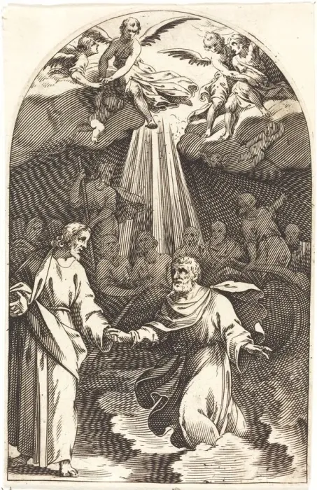 Framed Print : Christ Walking on the Water [first plate], 1608  /  1611. Creator: Jacques Callot