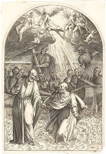 Christ Walking on the Water [second plate], 1608  /  1611. Creator: Jacques Callot