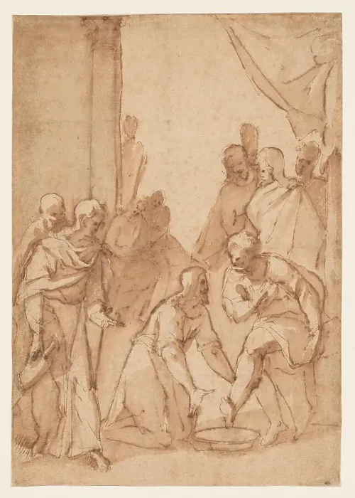 Framed Print : Christ Washing the Disciples Feet, 1582 / 84. Creator: Giovanni Balducci Framed Print : Christ Washing the Disciples Feet, 1582 / 84. Creator: Giovanni Balducci