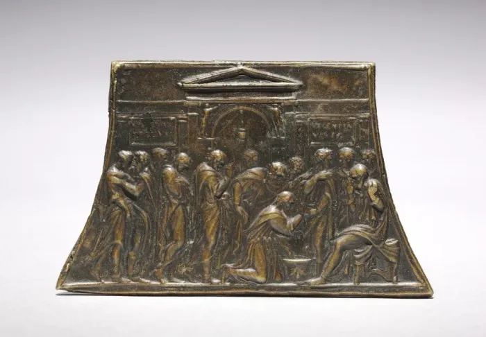 Framed Print : Christ Washing the Feet of the Apostles, 1500s. Creator: Valerio Belli (Italian, c Framed Print : Christ Washing the Feet of the Apostles, 1500s. Creator: Valerio Belli (Italian, c
