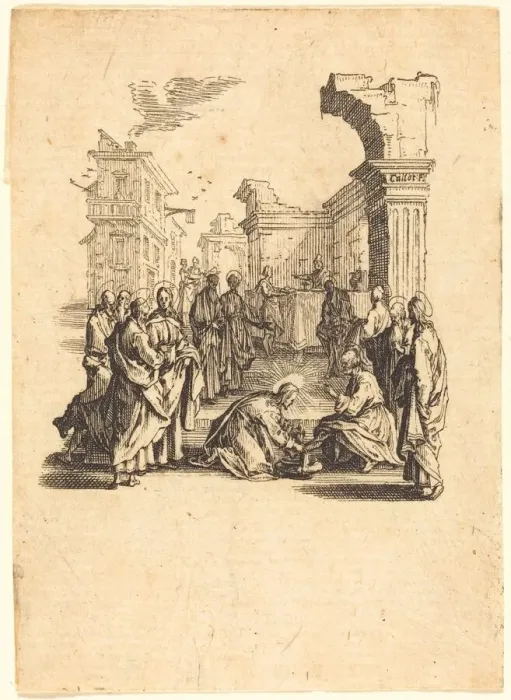 Framed Print : Christ Washing the Feet of the Apostles, c. 1624 / 1625. Creator: Jacques Callot Framed Print : Christ Washing the Feet of the Apostles, c. 1624 / 1625. Creator: Jacques Callot