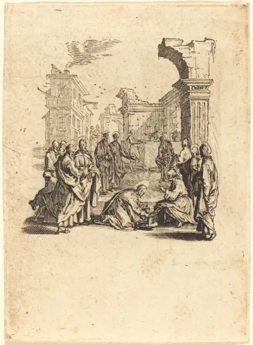 Framed Print : Christ Washing the Feet of the Apostles, c. 1624 / 1625. Creator: Jacques Callot Framed Print : Christ Washing the Feet of the Apostles, c. 1624 / 1625. Creator: Jacques Callot