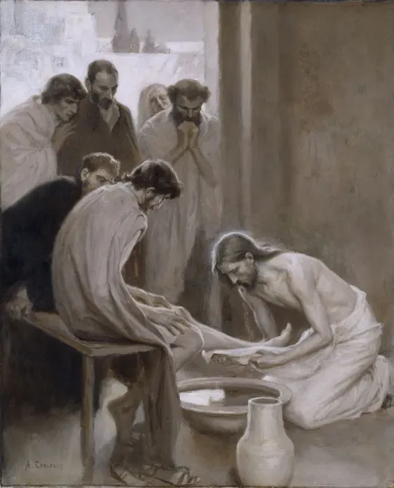 Framed Print : Christ washing the Feet of the Disciples, 1898 Framed Print : Christ washing the Feet of the Disciples, 1898