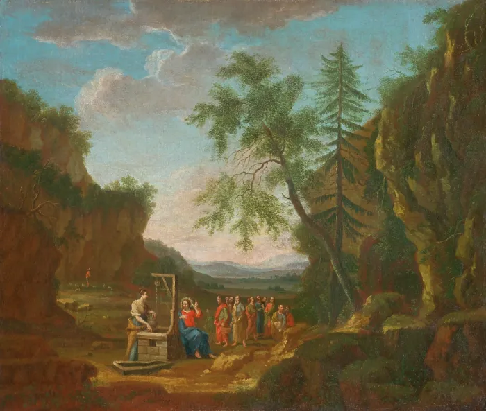 Framed Print : Christ by the Well, 1780-1800. Creator: Unknown Framed Print : Christ by the Well, 1780-1800. Creator: Unknown