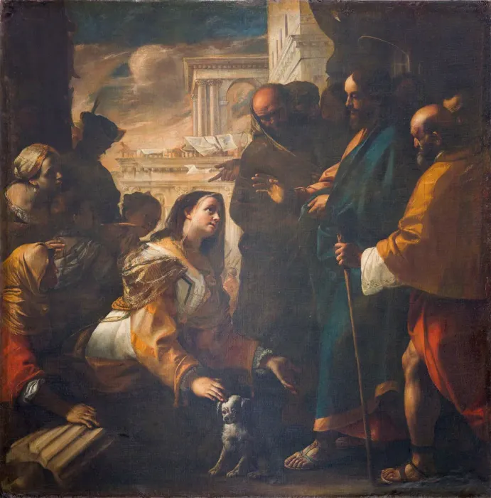 Framed Print : Christ and the Woman from Canaan, 1646-1647. Creator: Preti, Mattia (1613-1699) Framed Print : Christ and the Woman from Canaan, 1646-1647. Creator: Preti, Mattia (1613-1699)