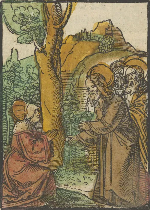 Framed Print : Christ and the Woman of Canaan, from Das Plenarium, 1517 Framed Print : Christ and the Woman of Canaan, from Das Plenarium, 1517