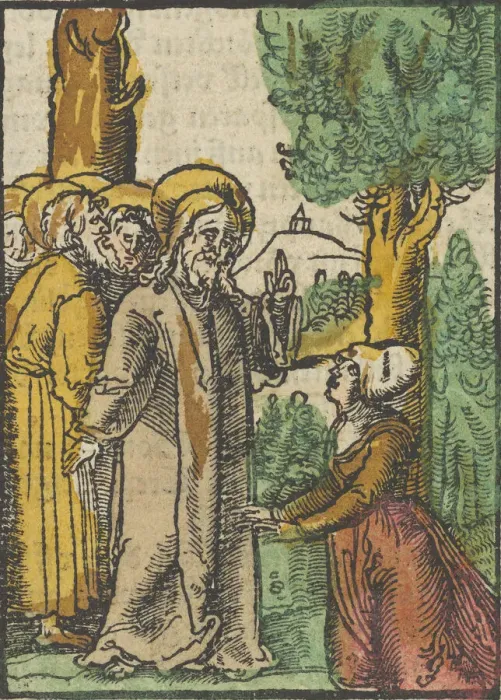 Framed Print : Christ and the Woman Issuing Blood, from Das Plenarium, 1517 Framed Print : Christ and the Woman Issuing Blood, from Das Plenarium, 1517