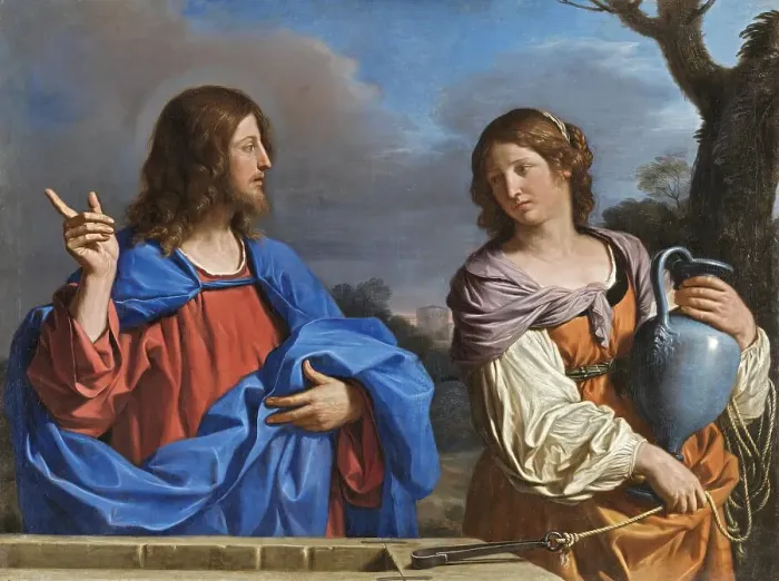 Framed Print : Christ and the Woman of Samaria at the Well, 1640. Creator: Guercino Framed Print : Christ and the Woman of Samaria at the Well, 1640. Creator: Guercino