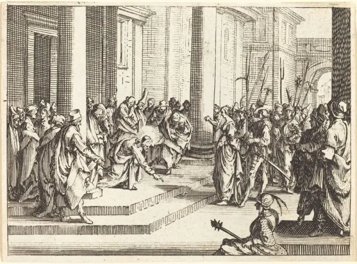 Framed Print : Christ and the Woman Taken in Adultery, 1635. Creator: Jacques Callot Framed Print : Christ and the Woman Taken in Adultery, 1635. Creator: Jacques Callot