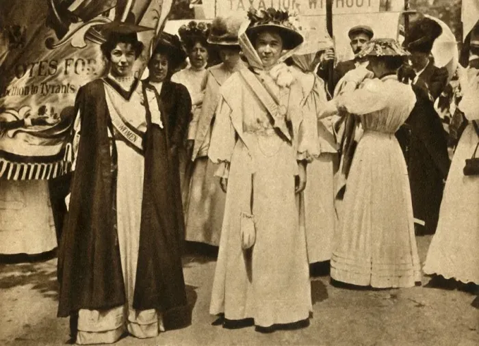 Framed Print : Christabel Pankhurst and Emmeline Pethick-Lawrence, Hyde Park, London, 21 June 1908, (1933) Framed Print : Christabel Pankhurst and Emmeline Pethick-Lawrence, Hyde Park, London, 21 June 1908, (1933)
