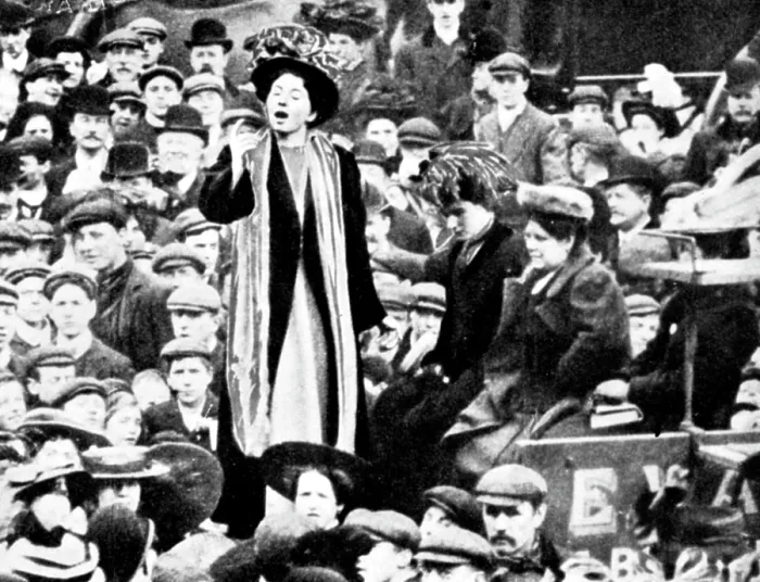 Framed Print : Christabel Pankhurst at Peckham By-Election, March 1908. Creator: Unknown