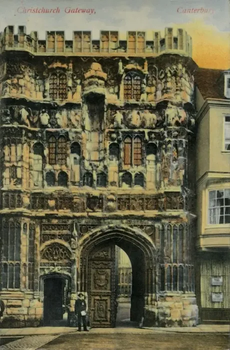 Framed Print : Christchurch Gateway, Canterbury, late 19th-early 20th century. Creator: Unknown Framed Print : Christchurch Gateway, Canterbury, late 19th-early 20th century. Creator: Unknown