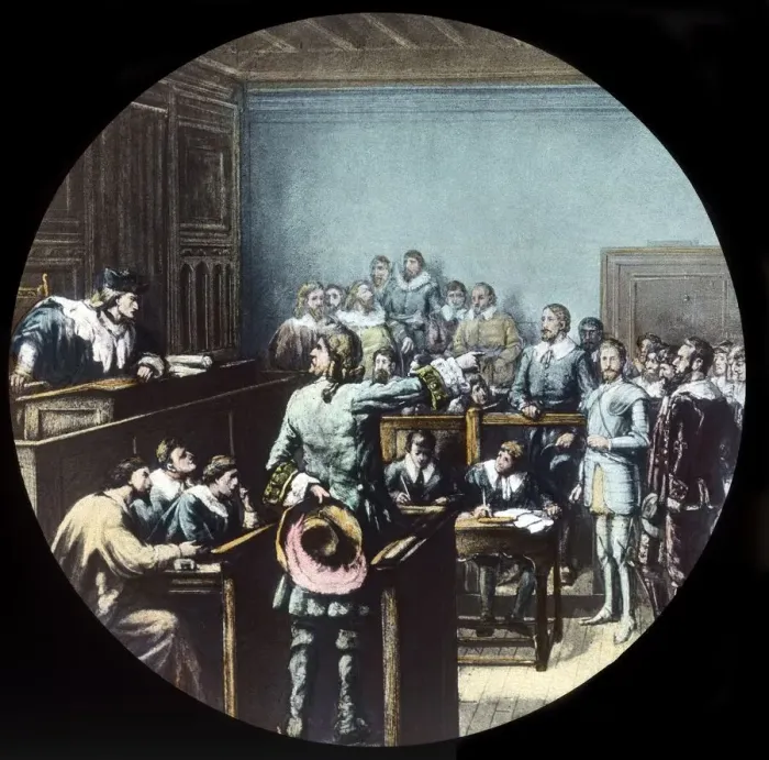 Framed Print : Christian and Faithful on Trial, c1910. Creator: Unknown Framed Print : Christian and Faithful on Trial, c1910. Creator: Unknown